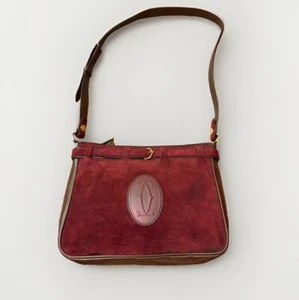 Gorgeous Vintage Red CARTIER Leather & Suede Shoulder Bag Purse - AS IS - Picture 1 of 20