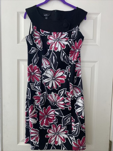 Abito da donna nero Alyx taglia 8 con motivo floreale