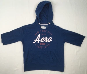 Aeropostale Sweater Youth Large Blue Aero 1987 New York Hoodie Sweatshirt - Picture 1 of 9