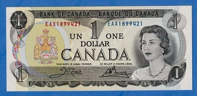 Canada $1 1973 BC-46bA / P-85c QE II aUNC/UNC REPLACEMENT NOTE  EAX1899421 - Image 1 of 3