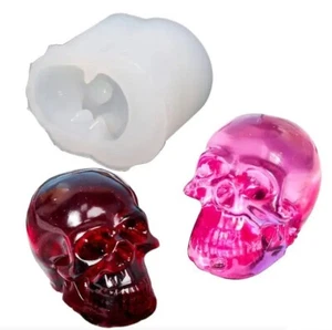 Skull Head Resin Mould DIY Crafts Bracelet Pendant Silicone Casting Keyring Gift - Picture 1 of 3