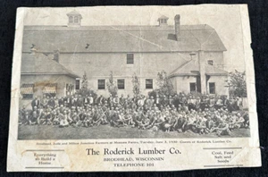 1930 Vintage Photo The Roderick Lumber Co Broadhead WI Monona Farms Juda Milton - Picture 1 of 6