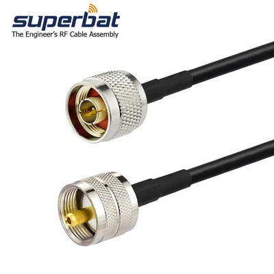UHF PL259 Plug Male to N Plug Male Straight RG58 Coaxial Cable Pigtail 2m - Image 1 of 3