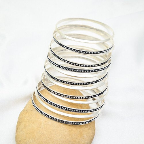 VALENTINO Set Braccialetti Vintage Argento Sterling 925 Set di 14 Bracciali Regalo