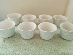 8 Pc Set CAC China White Porcelain Round Ramekins, 3 1/2 " x 2 1/2" - Picture 1 of 8