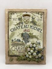 Richard A. Henson 3D Resin Wall Plaque Green Grapes Wine Chateau Michel Decor