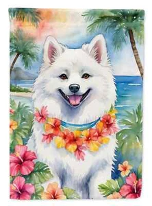 American Eskimo Tropical Flowers Flag - Picture 1 of 12