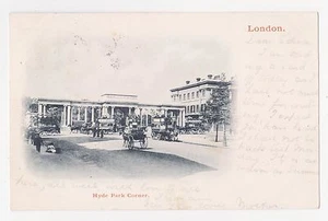 London,U.K.Hyde Park Corner,Horse Drawn Wagons,Trolley Cars,Used,London,1902 - Picture 1 of 2