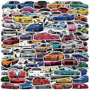 100Pcs JDM Car Stickers, Racing Sport Car Stickers Vinyl Waterproof for Water Bo - Picture 1 of 12