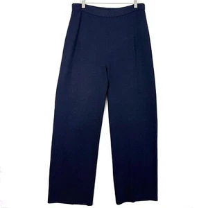 St John Collection Santana Strick Wollmischung weites Bein Anzughose Damen 12 blau - Bild 1 von 9