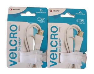 Corbatas de velcro de una sola envoltura 20 mm x 13 cm blancas x 2 VEL-EC60803 (2 paquetes) - Imagen 1 de 2