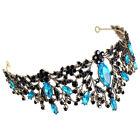 Vintage Rhinestone Crown for Women - Sky-blue Hair Accessories-RP
