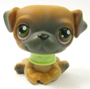 Littlest Pet Shop LPS Hund Mops Mops Hund Welpe #2 grün braune Augen Hasbro 2004 - Bild 1 von 2