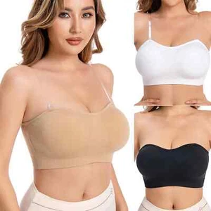 S-2XL Strapless Bras Women's Tube Top Bra Female Sexy Crop Top Seamless Tube - Picture 1 of 26