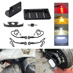 License Plate Bracket Frame w/LED F&R Turn Tail DRL Light For Sportster S '21-24 - Bild 1 von 11