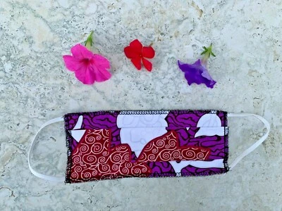 Colorful Floral, Woman's Face Mask, Washable, Breathable, One Layer Thin Cotton - Image 1 of 4