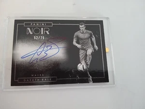 2016-17 Panini Noir Gareth Bale On Card Auto Black & White 52/75 Wales - Foto 1 di 5