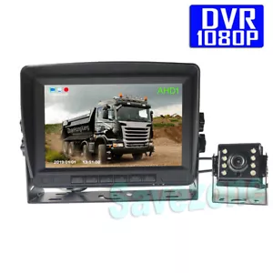 7" IPS HD DVR Rear View Monitor + AHD 1080P 170° Reversing Camera For Bus Truck - Picture 1 of 12