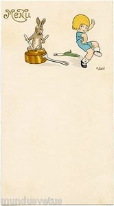 MENU. LAPIN. ENFANT. RABBIT. CHILD. ILLUSTRATEUR H. DUNE - Picture 1 of 2