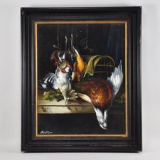 i60b02- Gemälde, jagdliches Stilleben, sign. Belton