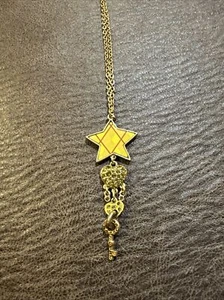 PILGRIM Swarovski Crystal Sterling Silver Plated Enameled Yellow Star Necklace - Picture 1 of 4