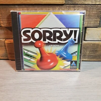 Vintage Sorry PC CD-ROM 1998 Hasbro Interactive New Sealed Windows 95 - Image 1 of 3