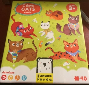 I Love Cats Kids Floor Puzzle 40 Large Jigsaw Pieces 26"x12.6" Ages 3+ NIB - Picture 1 of 1