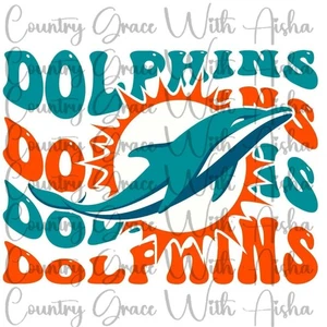 Sublimation Print Dolphins Football Ready To Press Paper Ink Heat Transfer - Picture 1 of 1