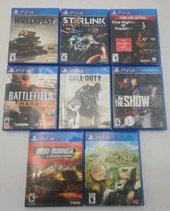 Sony PS4 Game Lot (8) Call of Duty Battlefield MLB The Show Wreckfest Five... - Picture 1 of 2