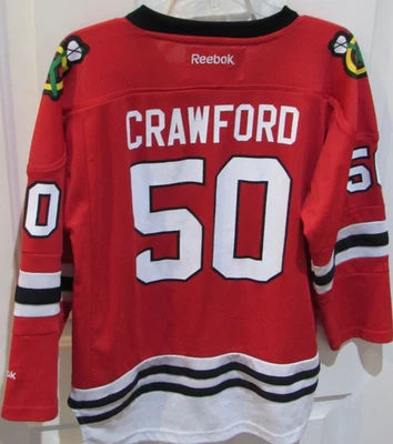 Chicago Blackhawks # 50 Corey Crawford NHL Hockey Jersey boy's Large/XL Reebok - Image 1 of 4