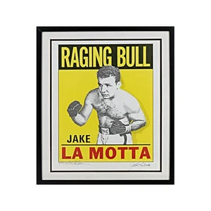 Jake LaMotta handsignierter gerahmter tobender Stier Kunstdruck LE 250 Brandon Steiner LOA - Bild 1 von 3