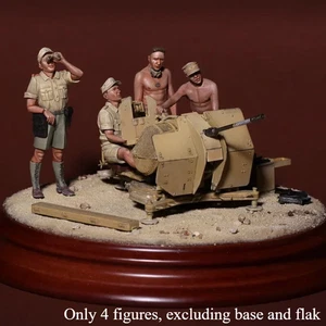 Modellino figure in resina 1/35 kit Flak 38 DAK Crew 4 figure non assemblate non dipinte - Foto 1 di 6