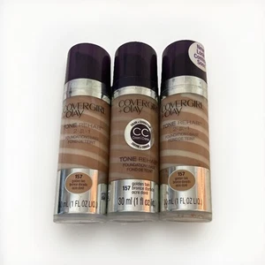 3er Pack Covergirl + Olay Tone Reha Foundation #157 - Golden Tan. As-Is - Bild 1 von 1