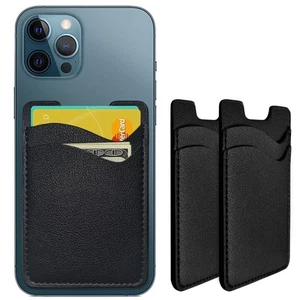 Phone Card Holder, Leather Phone Wallet Stick On, Card Holder for Back of Pho... - Picture 1 of 7