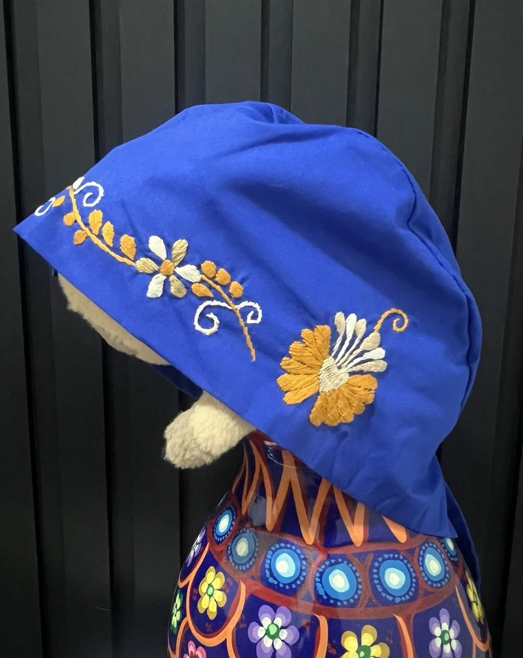 Handmade Embroidered surgical Scrub Hat Headscarf, Doctor, nurse , Dentist - Image 1 of 2