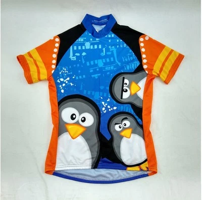 Camiseta deportiva de ciclismo ScudoPro para mujer Curious Penguins manga corta 3 bolsillos LG Foto 1 de 4