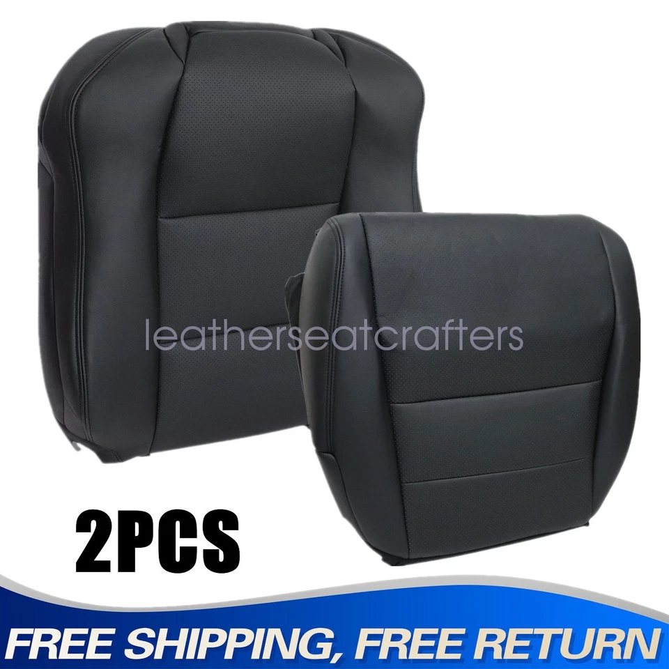 Passenger Side Bottom & Top PERF Leather Seat Cover For 2004-2008 Acura TL Black Foto 1 de 4