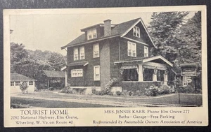 Tourist Home National Hwy Elm Grove Wheeling W Virginia Rt 40 printed UDB Karr - Picture 1 of 2