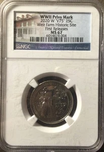 WW2 2020 W V75 Weir Farms First Release MS-67 - Picture 1 of 2