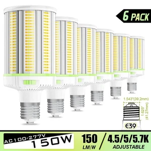 6Pack 150W/120W/90W Led Corn Cob Light Bulb E39 Large Base 4500K/5000K/5700K UL - Picture 1 of 16