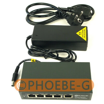 78watt 5 Port 4 PoE Switch 802.3af 802.3at Power Over Ethernet PSE14AT EUtype - Image 1 of 4