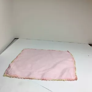 Fazzoletto donna vintage, rosa e giallo tattato? bordi su tinta unita rosa .10/10 - Foto 1 di 8