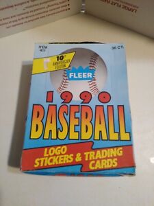 1990 fleer baseball wax box New. 36 Unopened Packs. Griffey Jr Second Year 