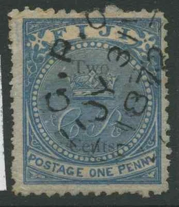 Fiji SG13a 1872 2c on 1d deep blue Used - Picture 1 of 1