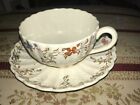 LOVELY COPELAND SPODE WICKER DALE FOOTED CUP AND SAUCER, SCALLOPED AND FLUTED