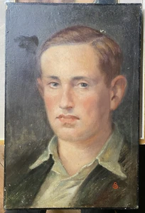 ::PINTURA AL ÓLEO RETRATO FIRMADO MONOGRAMA PINTURA PÁJARO *1884 MUNICH RETRATO HOMBRE ACEITE - Imagen 1 de 7