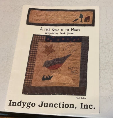 Indygo Junction folk quilt of the month Sarah Sporrer First Robin T - Image 1 of 4
