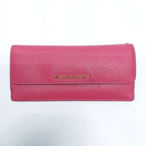 MICHAEL KORS RED WALLET JET SET TRAVEL LONG LARGE - Picture 1 of 24