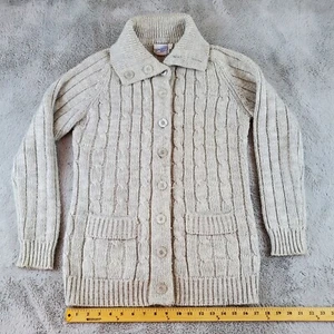 Vintage Cardigan Sweater Womens Sz Large Northern Isles Gray Chunky Cable Knit - Picture 1 of 5