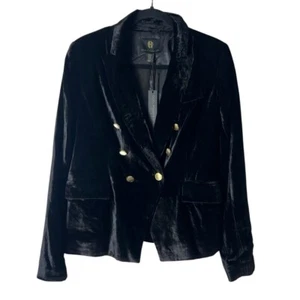 House of Harlow 1960 - Blazer donna velluto nero bottoni oro nuovo con etichetta - Tg. M - Foto 1 di 9